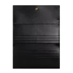 ボッテガ ヴェネタ 長財布 ブラック 内側 多数カードスロット 札入れ ゴールドスナップボタン