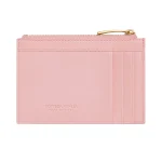 ボッテガ ヴェネタ 財布 ピンク イントレチャート 編み込みレザー アングルビュー